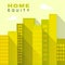 Home Equity Icon City Represents Property Loan Or Line Of Credit - 3d Illustration