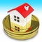 Home Equity Line Of Credit Loan Coins Represents Property Refinancing - 3d Illustration