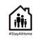 Home with family inside icon with hashtag Stay at home