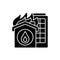 Home fire black glyph icon