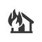 Home fire explosion icon