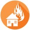 Home fire flat icon