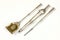 Home fire poker, spade and tongs antique brass set