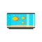 Home fish aquarium icon, flat style