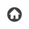 Home flat icon. Round simple button, circular vector sign