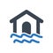 Home flood disaster icon
