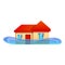 Home flood icon, cartoon style