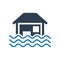Home flooding icon. Flood Icon. Flood insurance icon.