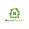 Home flower vector logo design colorful