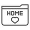 Home folder line icon. Folder favorites vector illustration isolated on white. Folder with heart outline style design