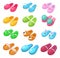 Home footwear - pairs slippers, textile domestic garment clothing soft fabric.