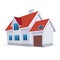 Home with garage. Vector Illustration. icon