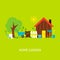 Home Garden Vector Flat Concept