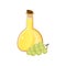 Home glass flask bottle with vinegar from green grapes