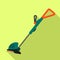 Home grass trimmer icon, flat style