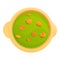 Home green soup icon, cartoon style