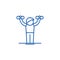 Home gymnastics line icon concept. Home gymnastics flat  vector symbol, sign, outline illustration.
