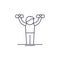 Home gymnastics line icon concept. Home gymnastics vector linear illustration, symbol, sign