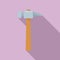 Home hammer icon, flat style