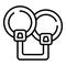 Home handcuff icon outline vector. Hand jail