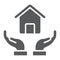 Home in hands glyph icon, real estate and home