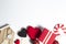 home of happiness family with love red heart decoration in festive holiday season greeting of valentine`s day gift wedding