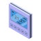 Home heating control icon, isometric style