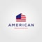 Home house american flag real estate logo vector illustration