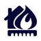 home, house, fire, insurance, Home fire explosion icon