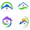 Home house logo real estate construction residential symbol vector icon set