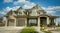 Home House Mansion Maison Custom Exterior Siding Puffy Clouds Background