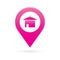 Home, house map pointer icon marker GPS location flag symbol