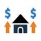 home, house, money, grow, arrow, up arrow, real estate growth icon
