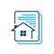 home house report logo design with property and paper symbol icon vector