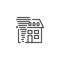 Home hurricane insurance line icon