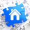 Home Icon on Blue Puzzle.