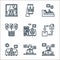 home icon pack line icons. linear set. quality vector line set such as teleworking, online chat, working, home delivery, working,