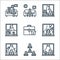 home icon pack line icons. linear set. quality vector line set such as working, database, working, working, at home, work space