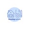 Home improvement, real estate estimation concept, house renovation and modernization, housing options, vector stroke icon