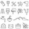 Home improvement, renovation and remodeling line icon set