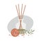 Home incense, aroma diffuser. Aromatherapy. Vector illustration.