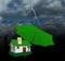 Home insurance protection clouds thunder for background - 3d rendering