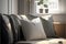 home interior design detail of Modern clean living room. Generative AI