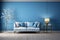 Home interior Living room designed with a calming blue tone