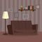 Home Interior Vector. Cartoon Flat Classic Room Interior Concept. Modern Living Room Illustration