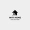 home internet logo design vector wifi house icon siymbol sign