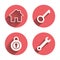 Home key icon. Wrench service tool symbol
