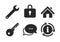 Home key icon. Wrench service tool symbol. Vector