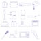 Home kitchen outline icons theme set eps10