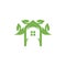 Home leaf nature creative logo